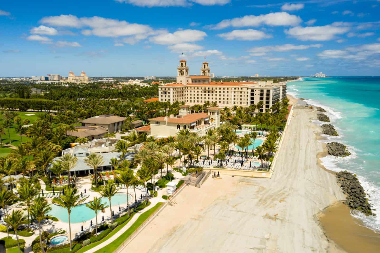 Luxury resort The Breakers West Palm Beach FL on a sunny day with blue skies