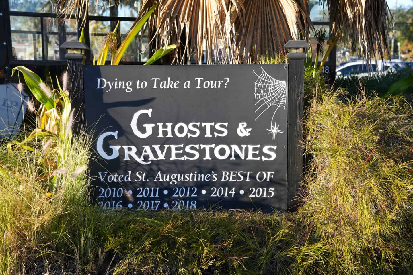 Sign for a ghost tour